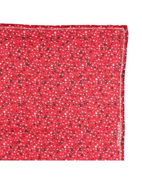 Foulard imprimé fantaisie rouge - 120x80 cm